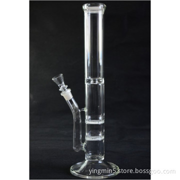 Glass Pipe Oil Rig Glass Pipe Glass Smoking Pipe with 2 Honey Comb Perc 18 Inches High (GB-018)